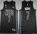 Jordan logo Brooklyn Nets #7 Kevin Durant black NBA Jerseys 6 patch Declaring the version