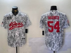 San Francisco 49ers 54# Fred Warner Nike Arctic Camo 2024 Salute to Service Limited Jersey Joint name-BD