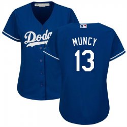 Women Los Angeles Dodgers #13 Max Muncy blue majestic baseball Jersey