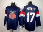 2014 NHL United States team KESLER 17# blue hockey jerseys