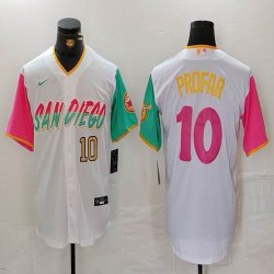 Nike San Diego Padres #10 Jurickson Profar white red green majestic mlb Jerseys city version 01