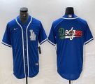 Nike Los Angeles Dodgers blank blue MLB baseball Jersey Joint name -BD 10