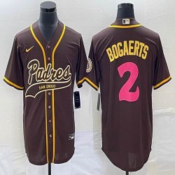 Nike San Diego Padres #2 Xander Bogaerts brown MLB Baseball jerseys Joint name-BD 01