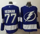 Adidas Tampa Bay Lightning #77 Victor Hedman blue hockey jersey