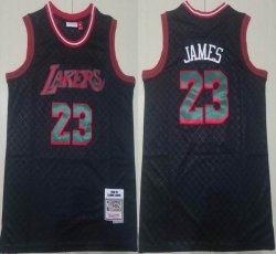 Los Angeles Lakers #23 LeBron James black throwback NBA jersey-TY