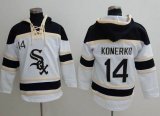 Chicago White Sox #14 Paul Konerko white MLB baseball Hooded Sweatshirt