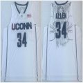 New UConn Huskies 34 Ray Allen White College Basketball Jersey