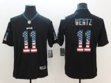 Nike Eagles #11 Carson Wentz black Color Rush Limited USA flag Jerseys