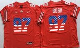 Ohio State Buckeyes Joey Bosa 97 USA flag NCAA Football Jersey - Red