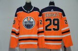 Youth Adidas Edmonton Oilers #29 Leon Draisaitl orange nhl hockey jersey