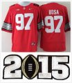 College National Championship Bowl Ohio State Buckeyes #97 Joey Bosa Red NCAA Jerseys 2015 patch