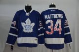 Custom 2016 Toronto Maple Leafs #34 Auston Matthews Fashion blue Hockey jerseys(1)