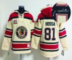 Chicago Blackhawks #81 Marian Hossa beige NHL Hooded Sweatshirt-Signature