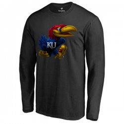 Kansas Jayhawks Midnight Mascot Long Sleeve T-Shirt - Black