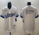 Nike Los Angeles Dodgers blank white game majestic baseball jerseys 03