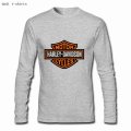 Personalized Custom Gray long sleeves mens Dadi t-shirts with HARLEY-DAVIDSON logo