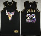 Chicago Bulls #23 Michael Jordan black nba basketball jersey Diamond Edition -XD