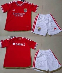 2023-2024 Benfica club red white kid soccer jerseys home