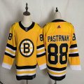 Adidas Boston Bruins #88 David Pastrnak yellow hockey jersey-FH