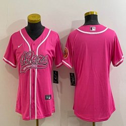 Women Nike San Francisco 49ers blank pink baseball jerseys Joint name-BD