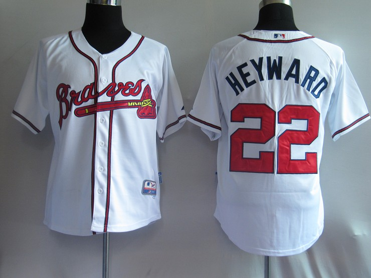 Atlanta Braves 22# HEYWARD white MLB Jersey