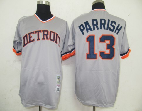 Detroit Tigers 13 Parrish Grey mlb jersey