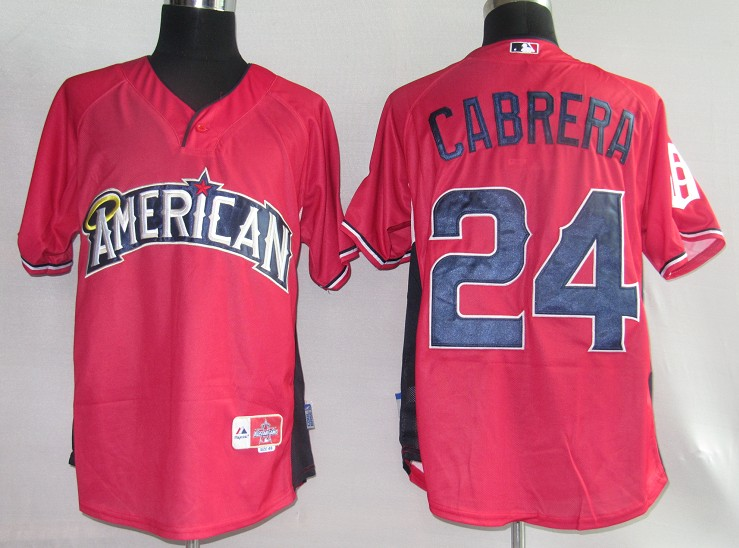 Detroit Tigers 24# Cabrera Red mlb jersey