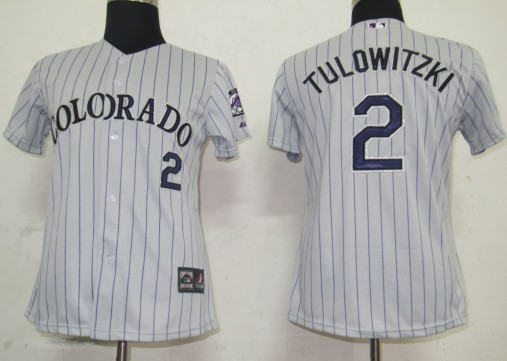 Colorado Rockies 2 Tulowitzki Grey MLB Women Jerseys