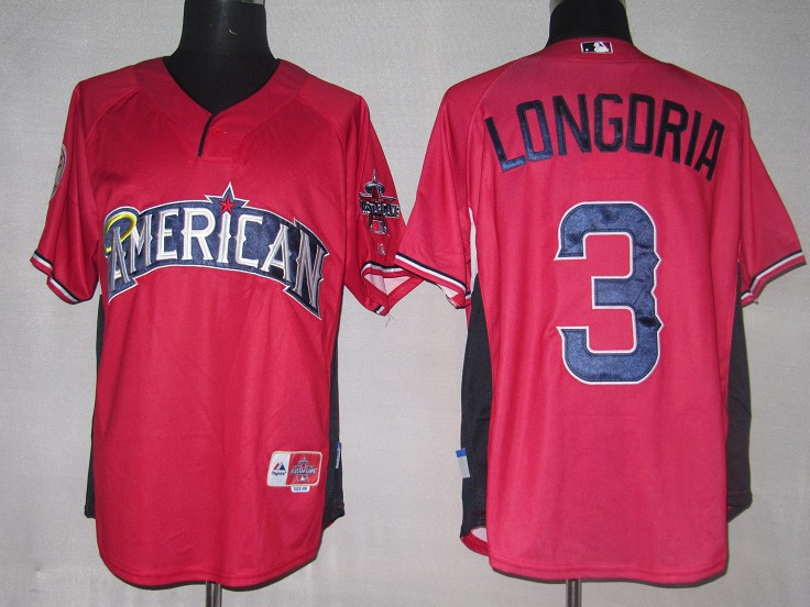 Tampa Bay Rays 3 Longoria Red MLB Jerseys