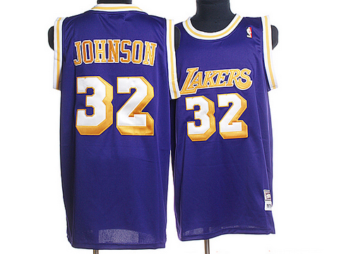 Los Angeles Lakers 32 JOHNSON purple nba jersey