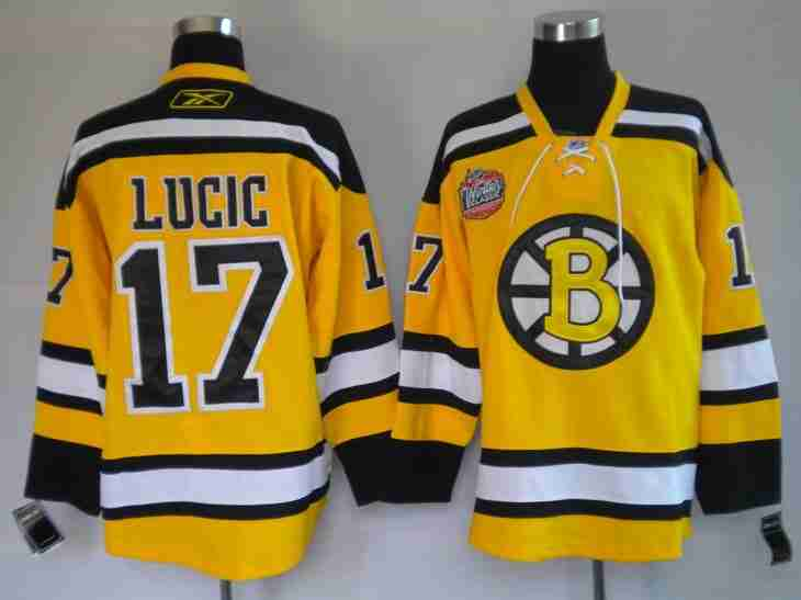 Boston Bruins 17# lucic Yellow NHL hockey jersey