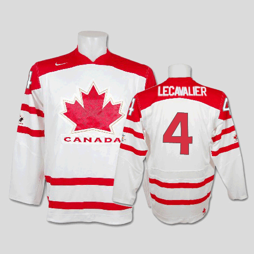 Team Canada #4 Vincent Lecavalier nhl White Jersey