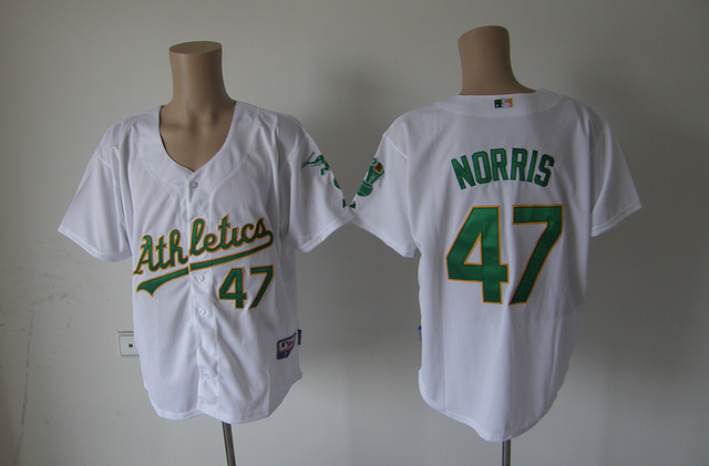 Oakland Athletics #47 Derek Norris White MLB Jerseys