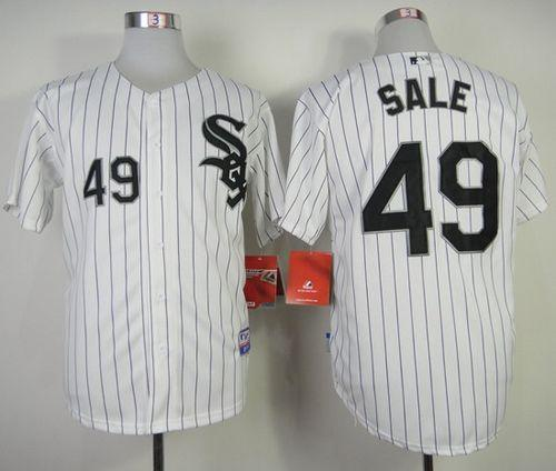 Chicago White Sox #49 Chris Sale White With Black Strip Stitched mlb Jersey