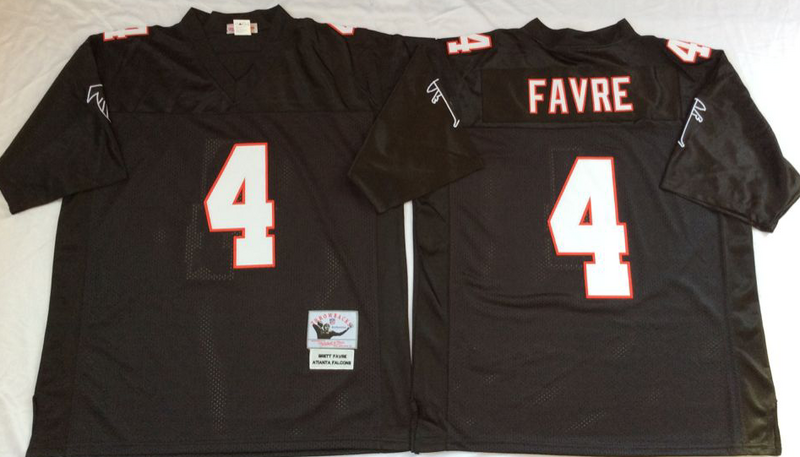 Atlanta Falcons #4 Brett Favre throwback Black NFL Jerseys