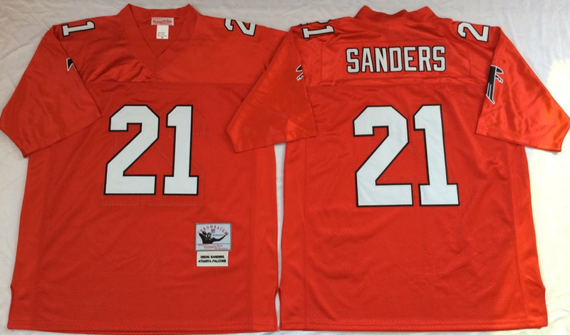 Atlanta Falcons #21 Deion Sanders Red NFL Jerseys