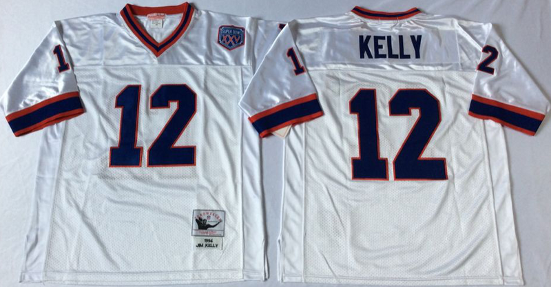 Buffalo Bills #12 Jim Kelly White NFL Jerseys