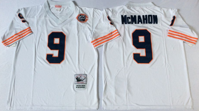 Chicago Bears #9 Jim McMahon Throwback White NFL Jersey