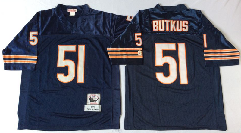 Chicago Bears #51 Dick ButKus Throwback Blue NFL Jersey