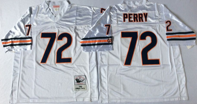 Chicago Bears #72 William Perry Throwback White NFL Jerseys