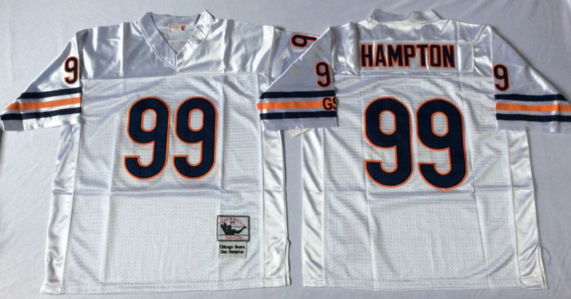 Chicago Bears #99 Dan Hampton Throwback White NFL Jerseys