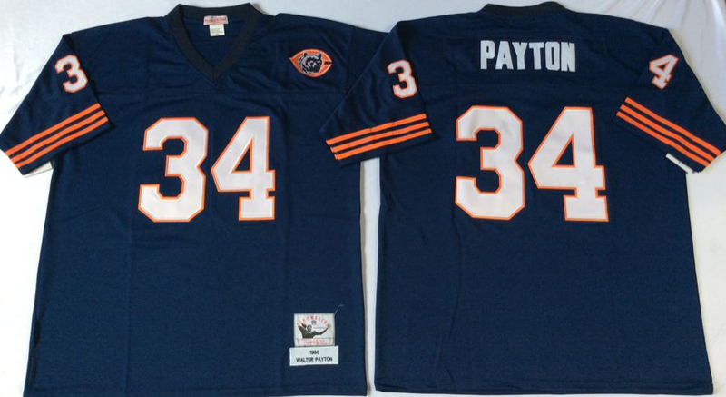 New Chicago Bears #34 Walter Payton Throwback Blue NFL Jerseys