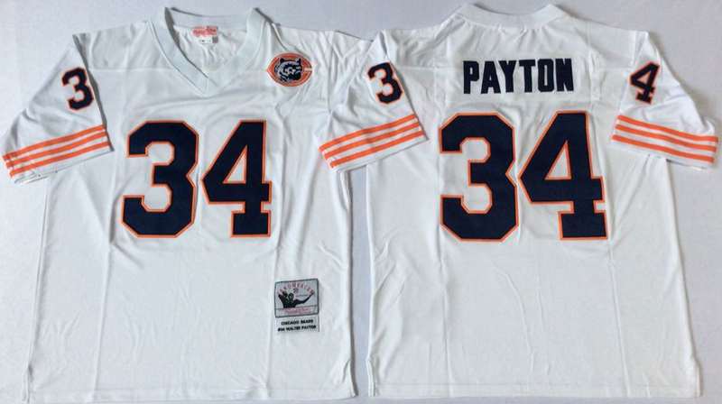 New Chicago Bears #34 Walter Payton Throwback White NFL Jerseys