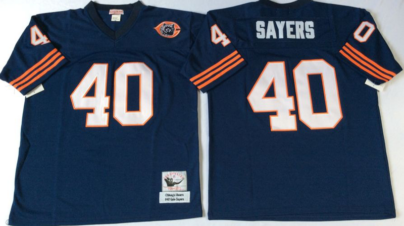 New Chicago Bears #40 Gale Sayers Throwback Blue NFL Jerseys