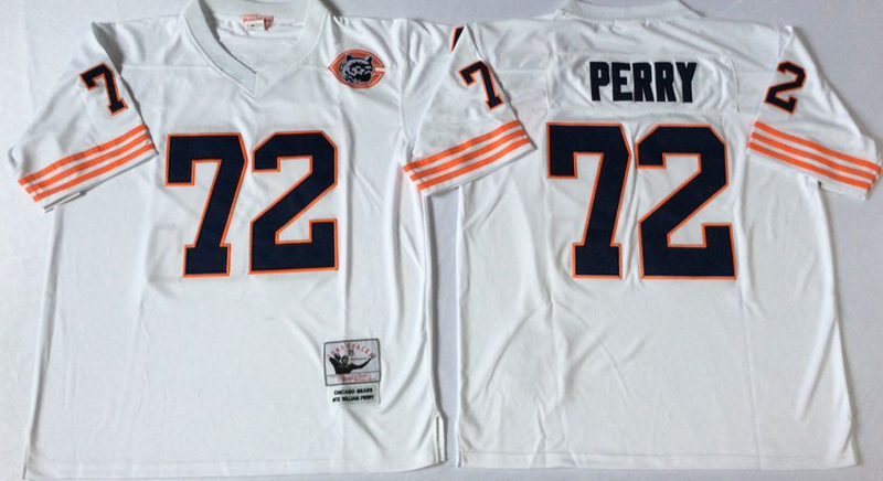 New Chicago Bears #72 William Perry Throwback White NFL Jerseys