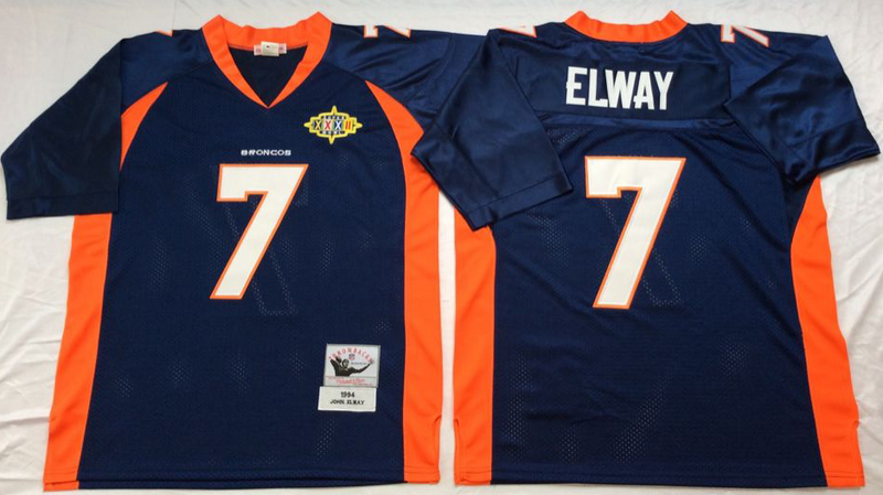 Denver Broncos #7 ohn Elway Throwback Blue NFL Jerseys