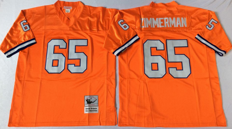 Denver Broncos #65 Gary Zimmerman Throwback Orange NFL Jerseys