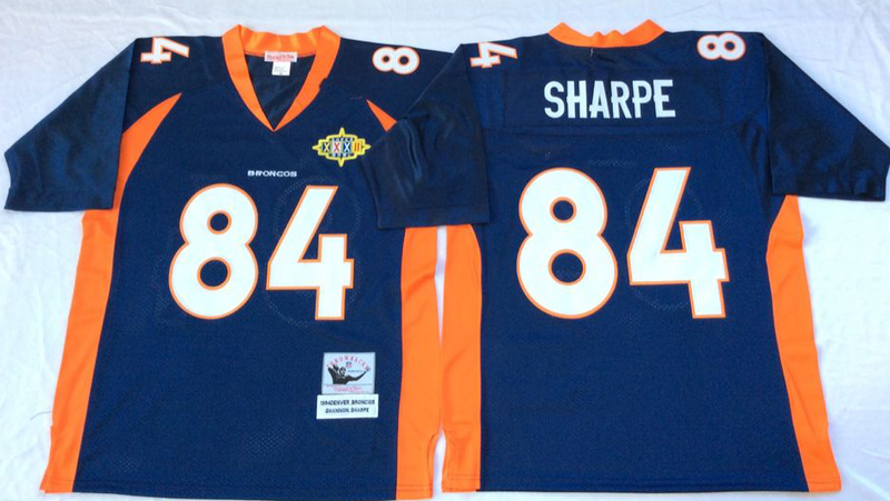 Denver Broncos #84 Shannon Sharpe Throwback Blue NFL Jerseys