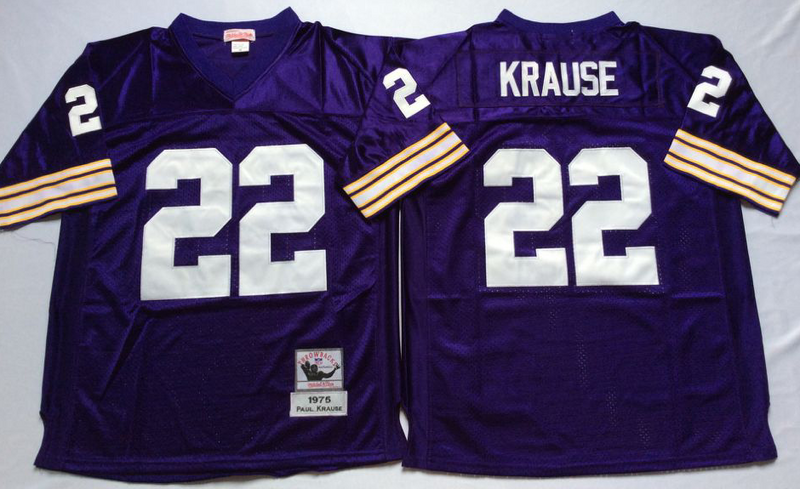 Minnesota Vikings #22 Paul Krause throwback Purple NFL Jerseys