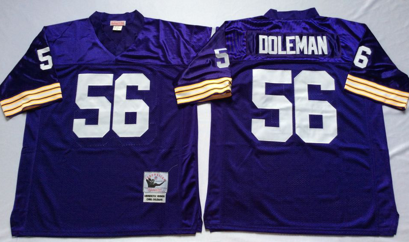 Minnesota Vikings #56 Chris Doleman throwback Purple NFL Jerseys